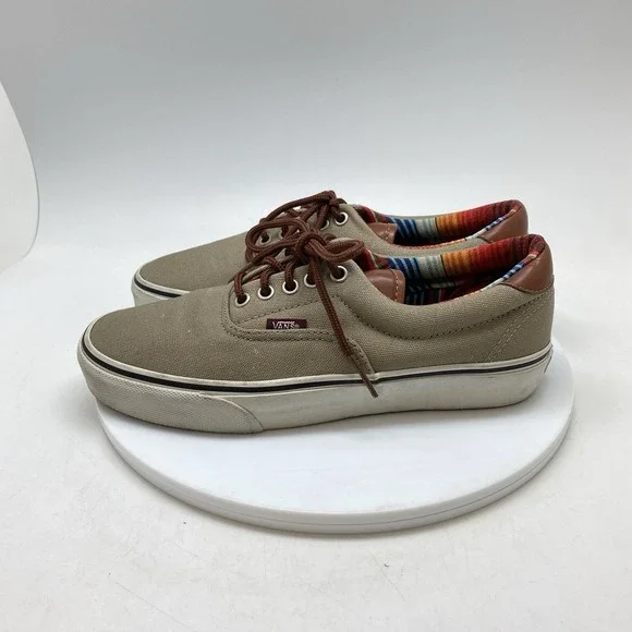 Vans Authentic Era 59 C&L Mens 8 Khaki Skater Canvas TC6D Shoes Sneakers - Picture 3 of 10